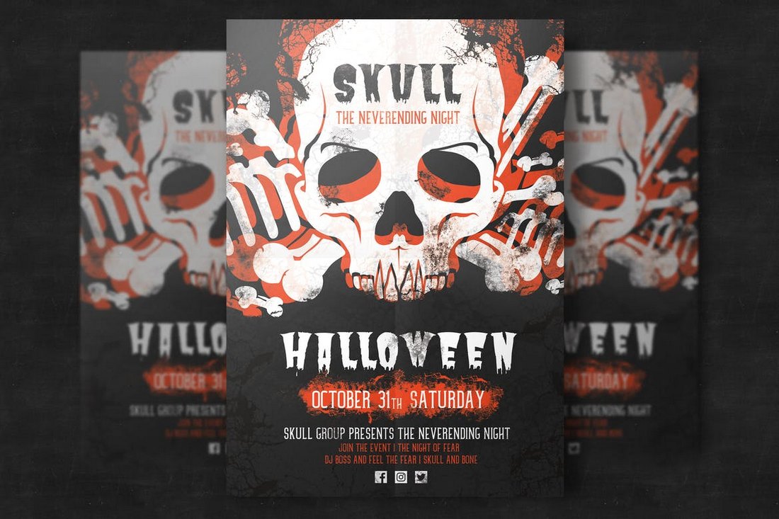 Halloween-Skull-Party-Flyer-Template 20+ Halloween Flyer Templates design tips 