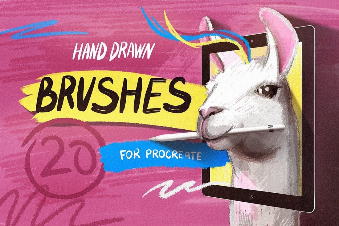 Hand-Drawn-Brushes-for-Procreate 30+ Best Procreate Brushes 2020 (Free & Pro) design tips Inspiration|brushes|procreate 