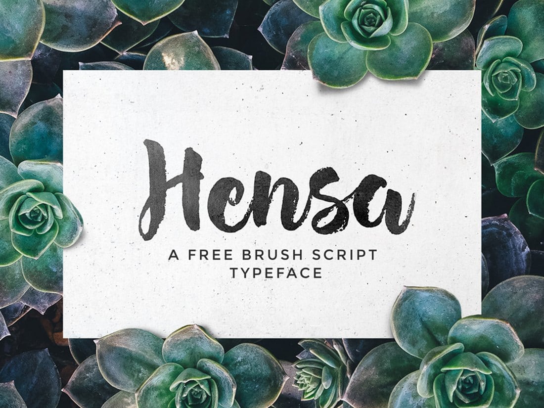 Hensa-Free-Brush-Script-Typeface-1 60+ Best Free Fonts for Designers 2020 (Serif, Script & Sans Serif) design tips  Inspiration|free|free fonts  