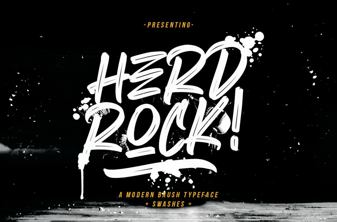 Herdrock-Free-Creative-Brush-Font 25+ Free Brush, Script & Hand Lettering Fonts design tips 