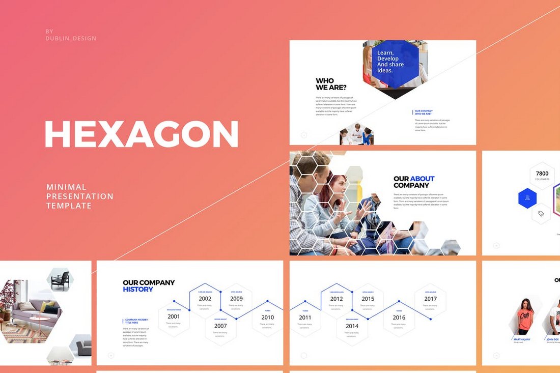 Hexagon-Powerpoint-Template 50+ Best PowerPoint Templates of 2019 design tips 