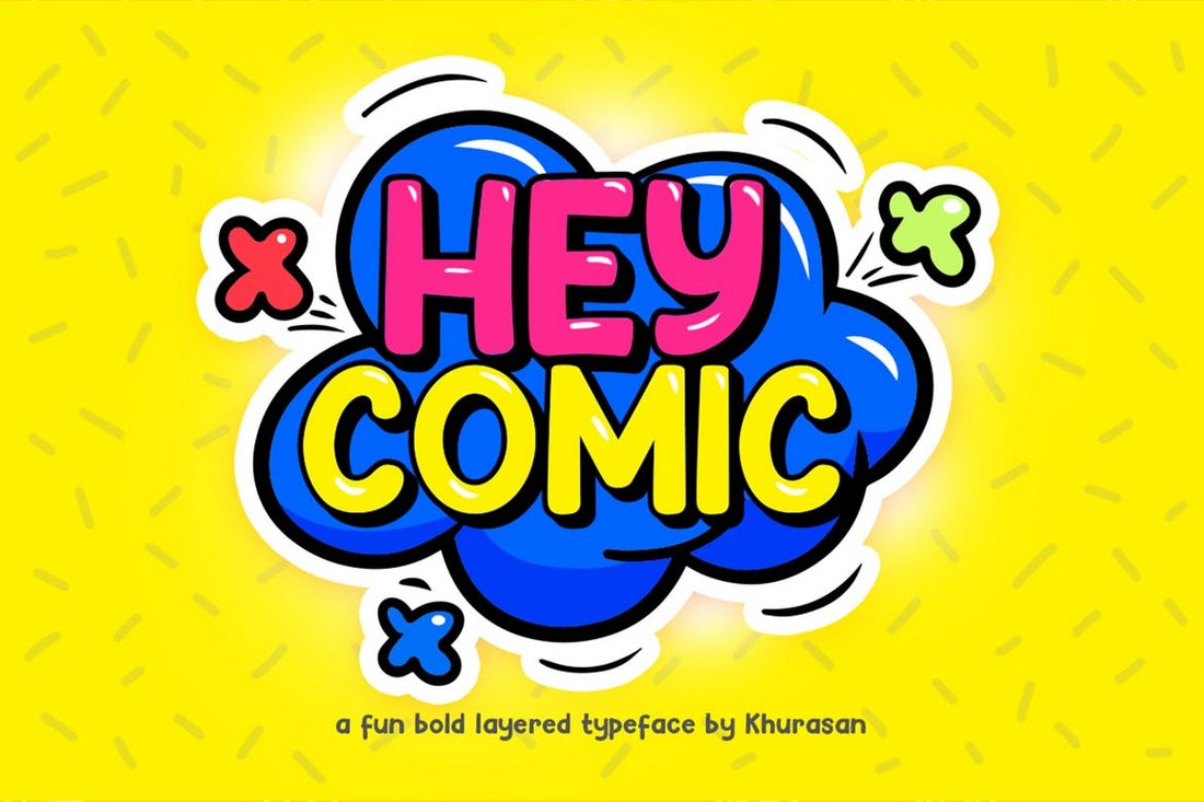 Hey-Comic-Fun-Bold-Layered-Font 30+ Best YouTube Fonts (For Thumbnails + Videos) 2020 design tips 