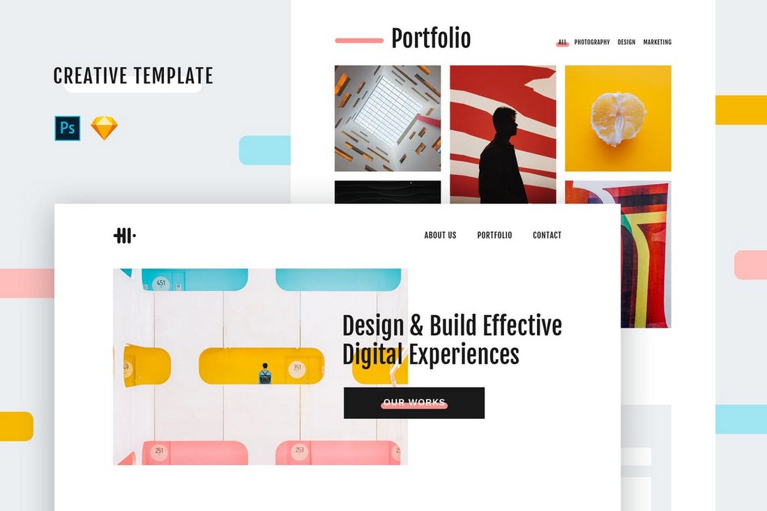 Hi Creative PSD & Sketch Template