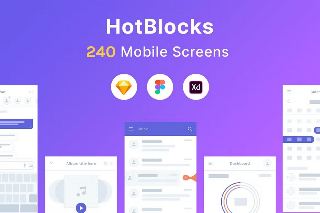 الگوهای فلوچارت موبایل Figma HotBlocks