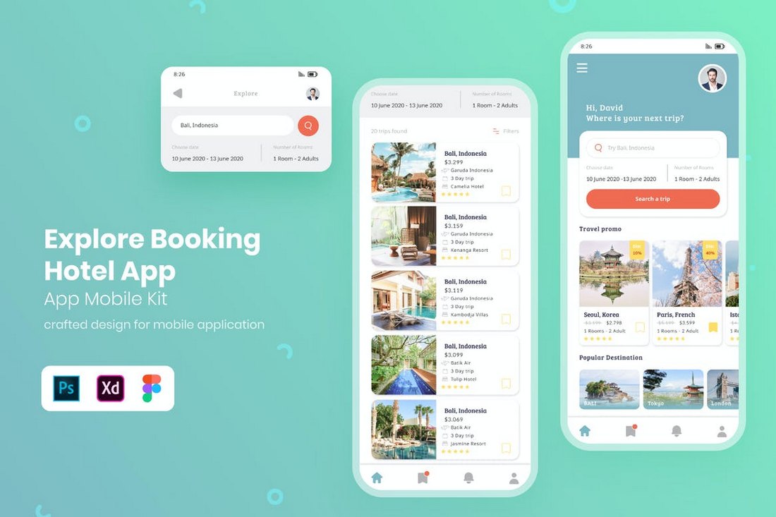 Hotel-Booking-App-UI-Kit-for-Adobe-XD 30+ Best Adobe XD UI Kits + Templates 2020 design tips 