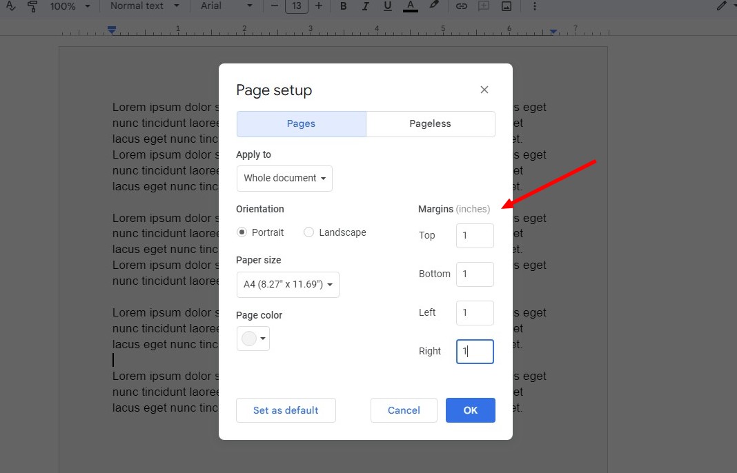 How to Change Margins in Google Docs 2