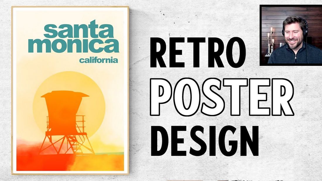 How to Make Retro Travel Poster with Watercolor Effect