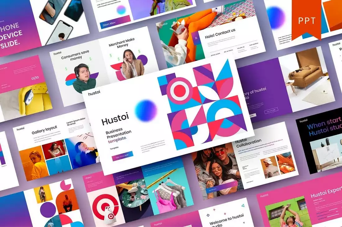 Hustoi Colorful PowerPoint Template Design Shack