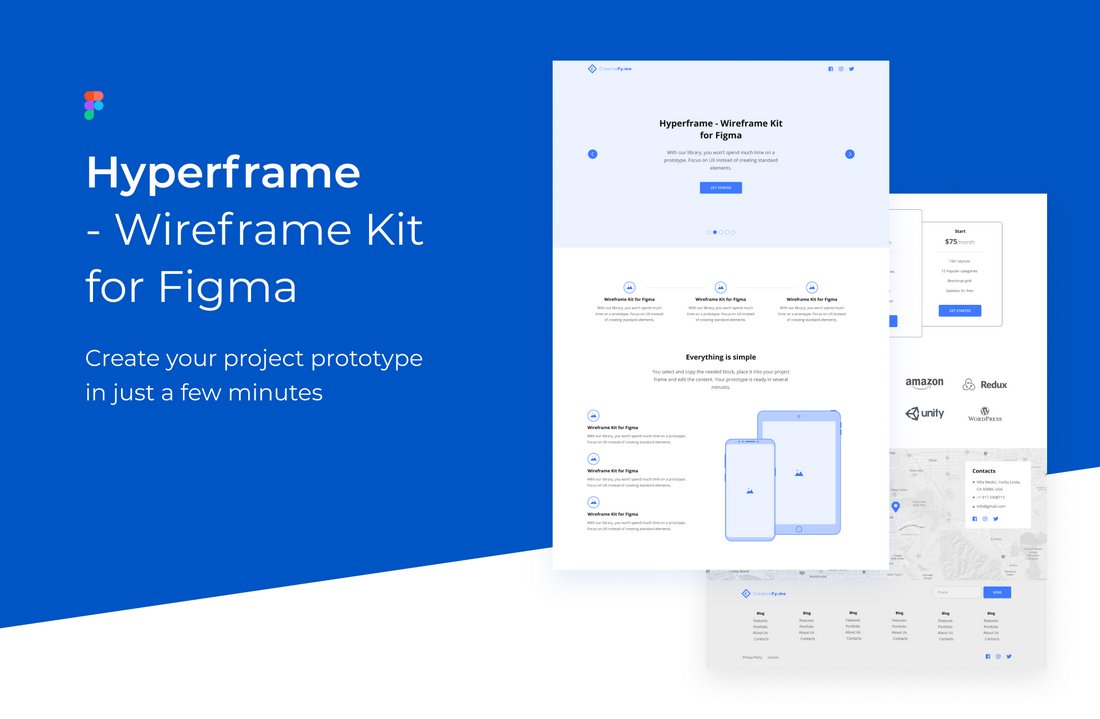 Hyperframe - کیت Wireframe رایگان برای Figma