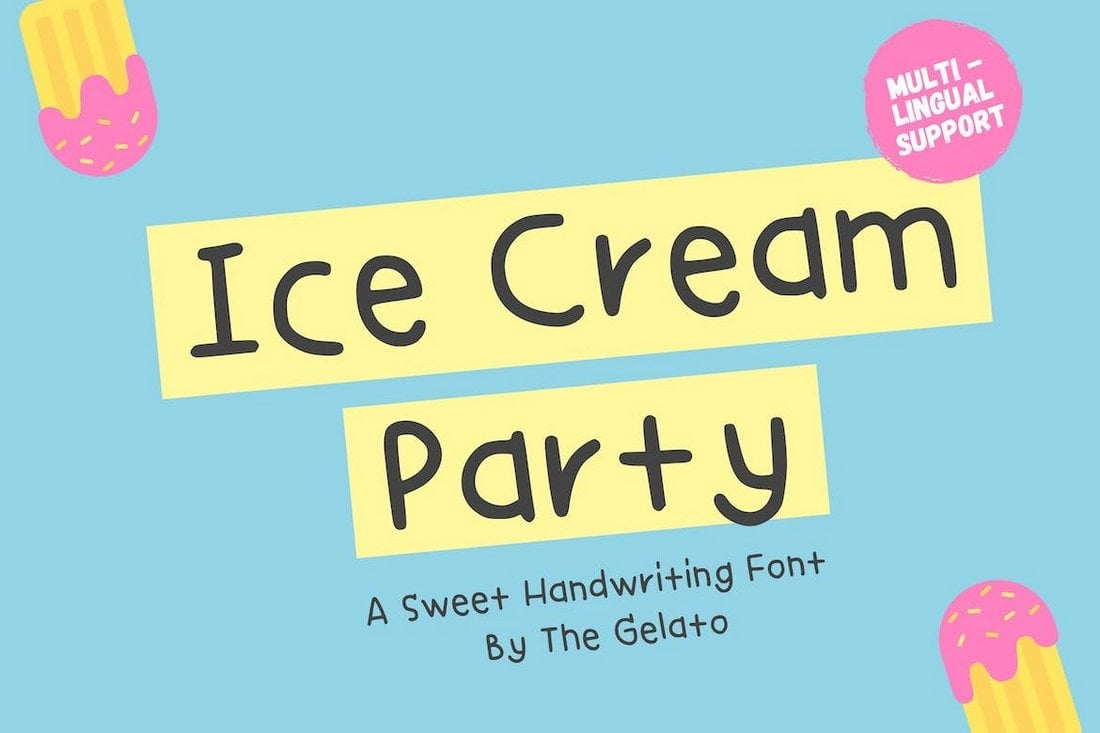 Ice Cream Party - Kids Handwritten Font