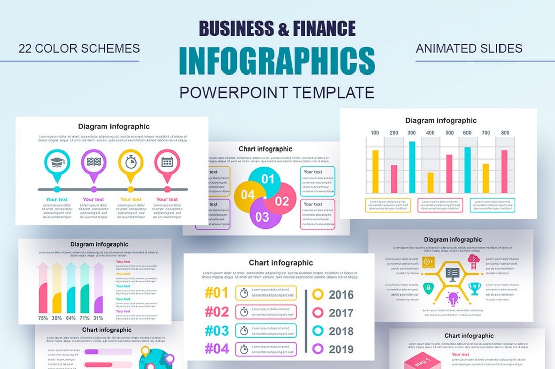 Template Powerpoint Infografis & Diagram Alir