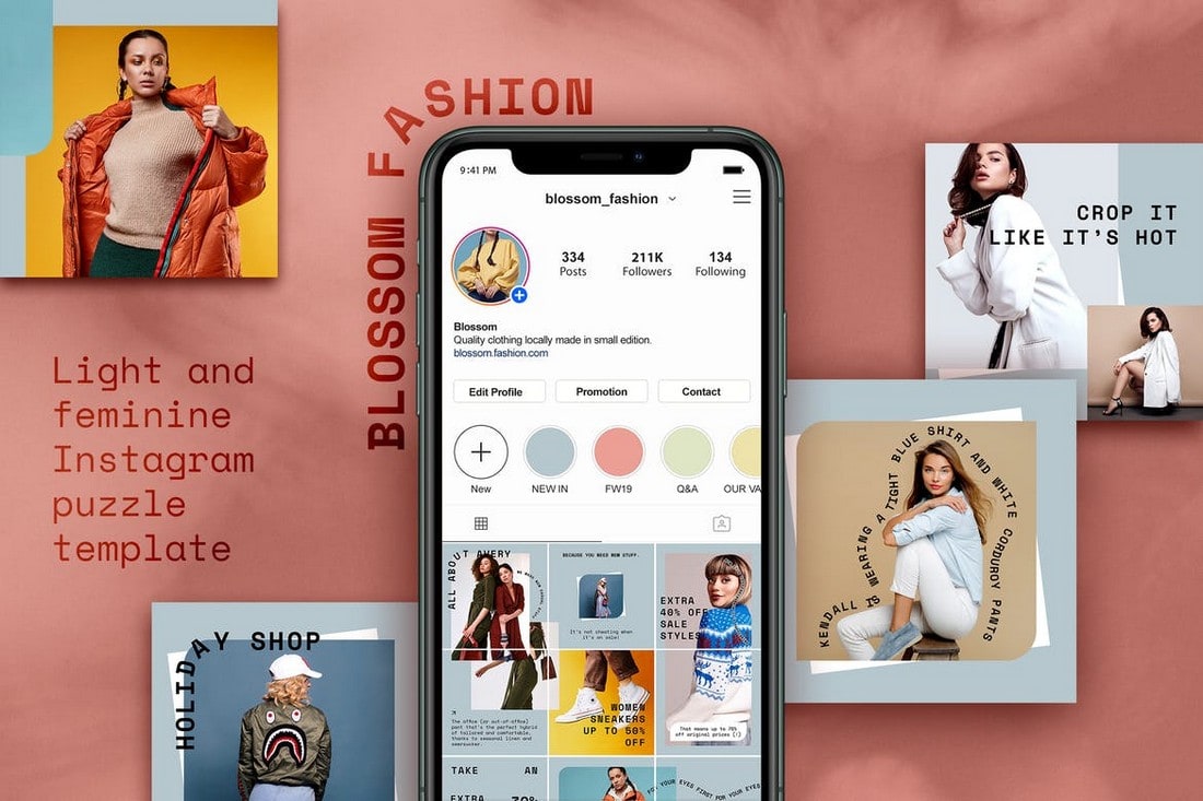 Instagram Fashion Puzzle Feed Layout