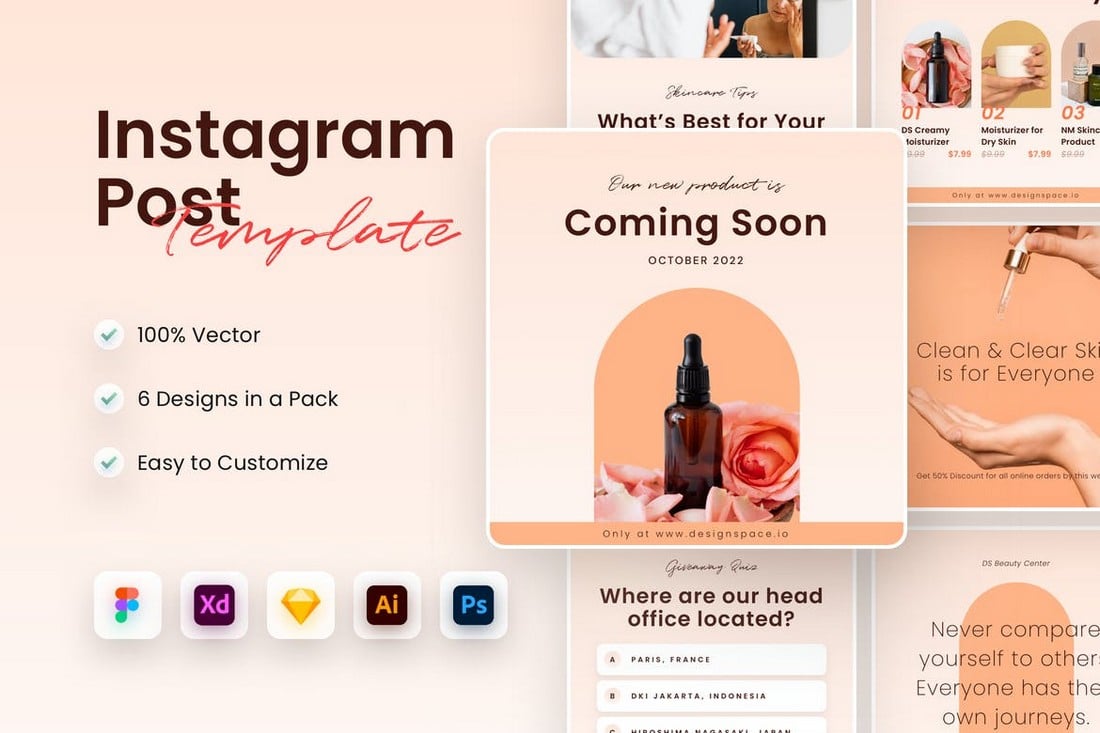 Instagram Post Template for Beauty Brands