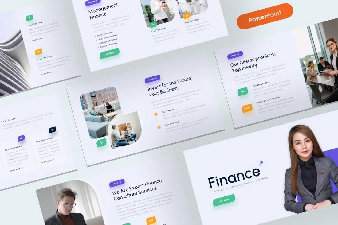 Investment-Financial-Consulting-PowerPoint-Template 20+ Best Finance PowerPoint PPT Templates (Financial Presentations) design tips 