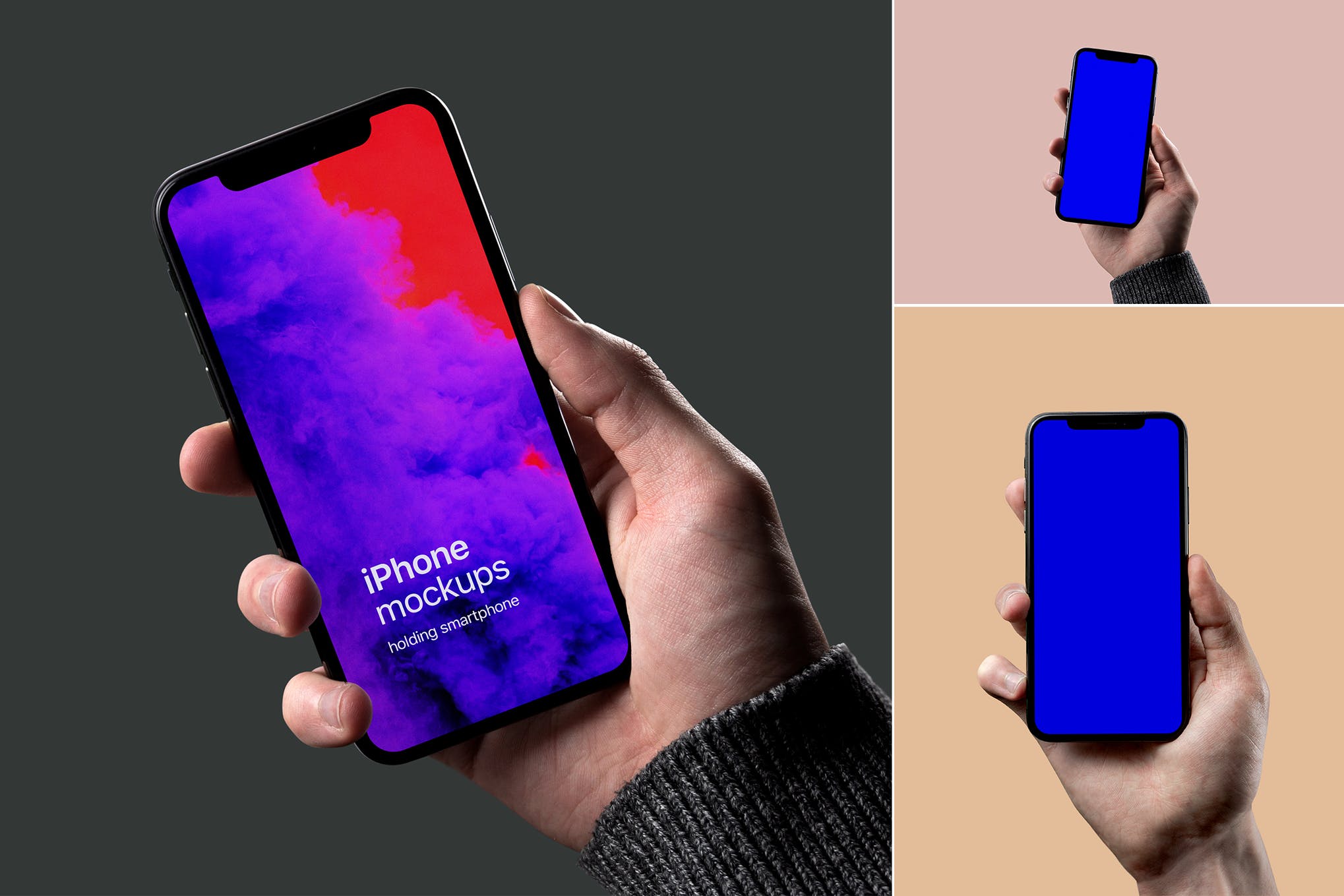 iphone in hand psd