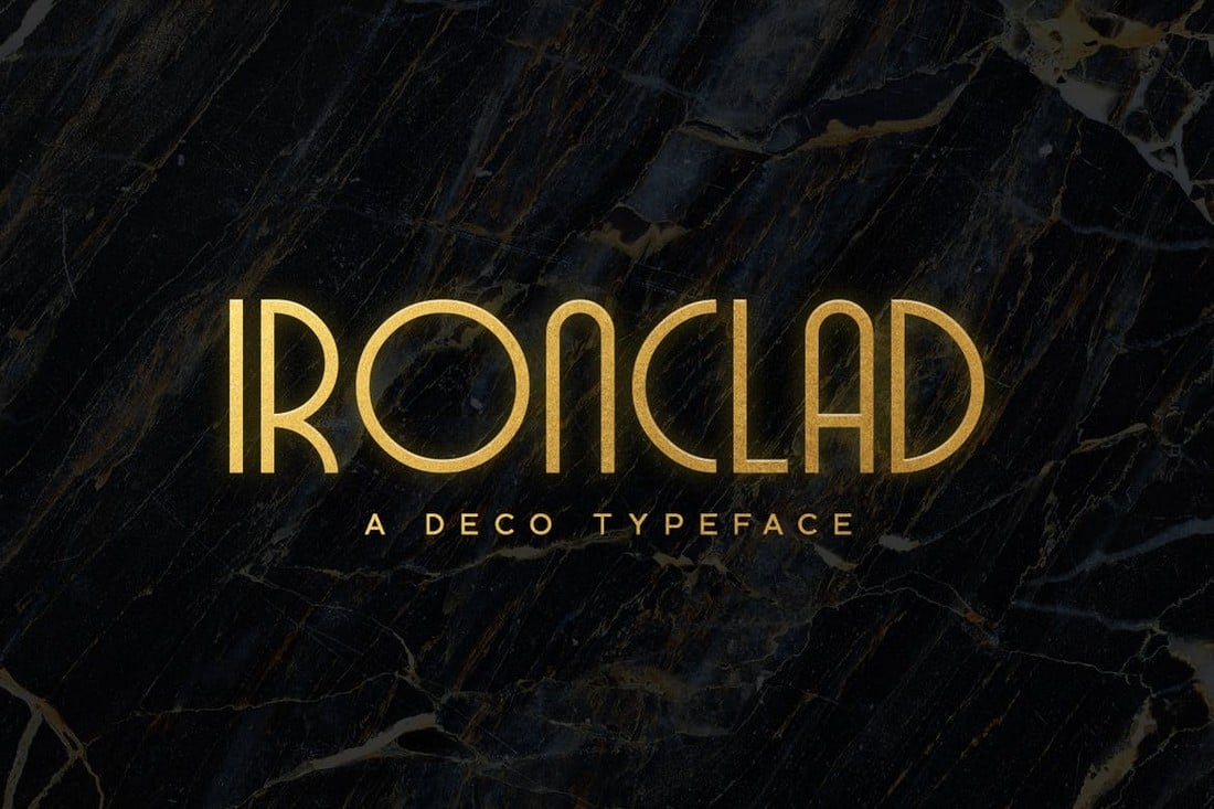 Ironclad-Bold-Art-Deco-Font 20+ Best Art Nouveau & Art Deco Fonts (Free & Premium) 2022 design tips  