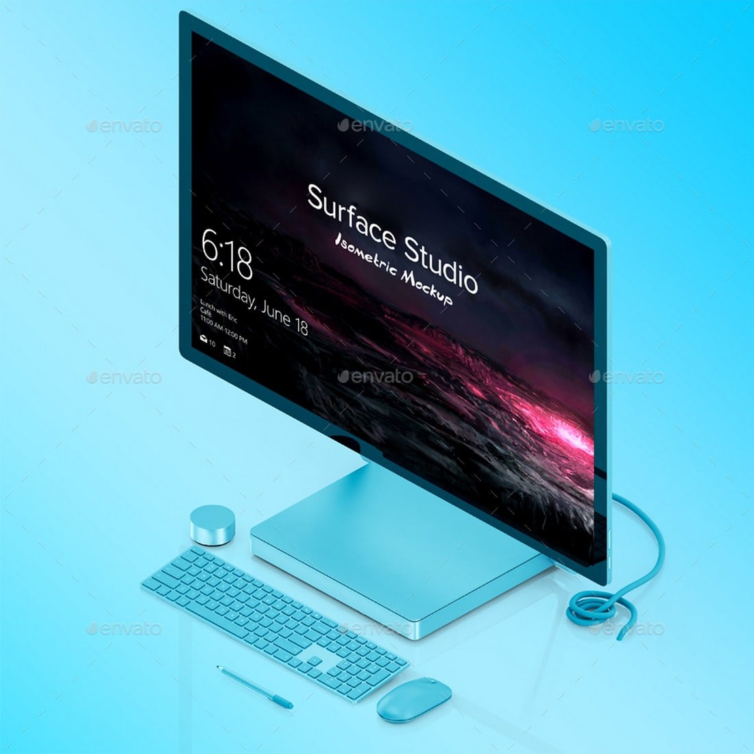 Isometric Surface Studio Mockup