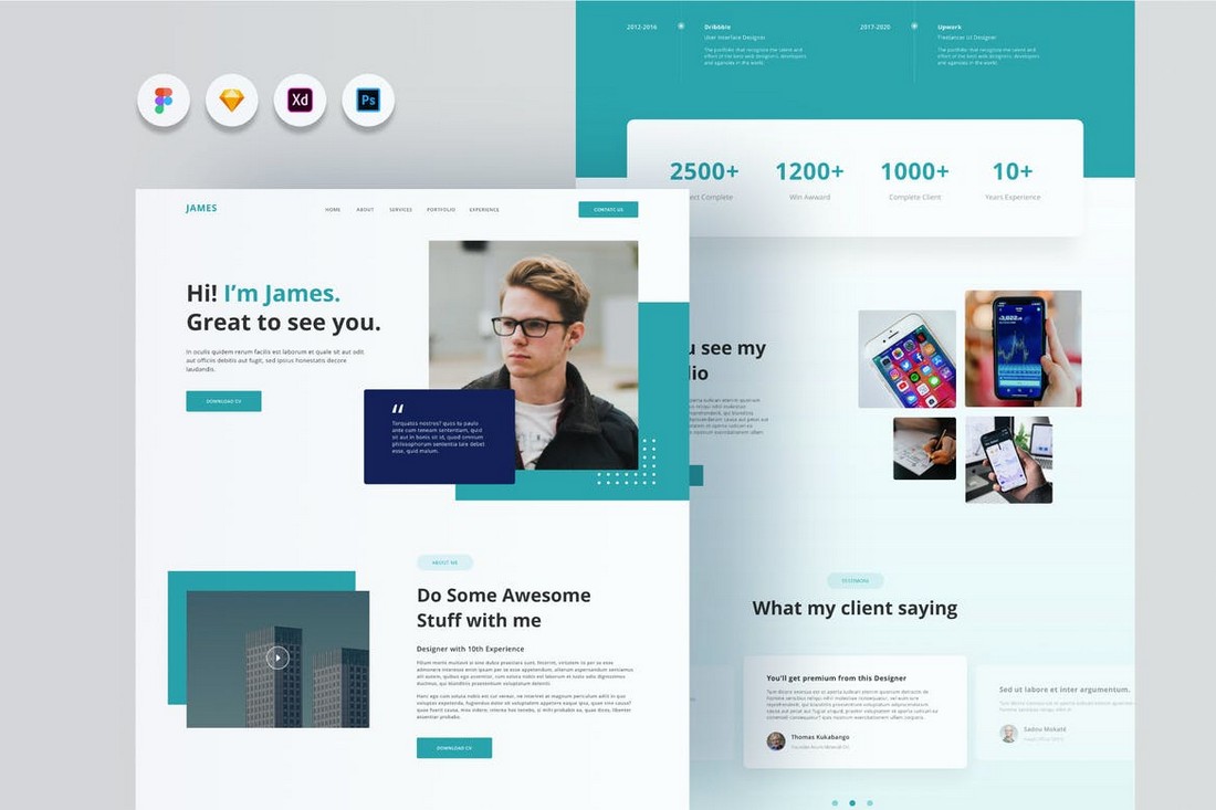 adobe xd website template free