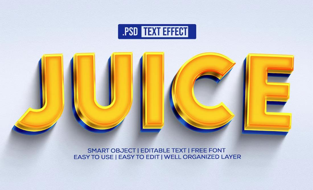 Juice - Free 3D Text Effect PSD