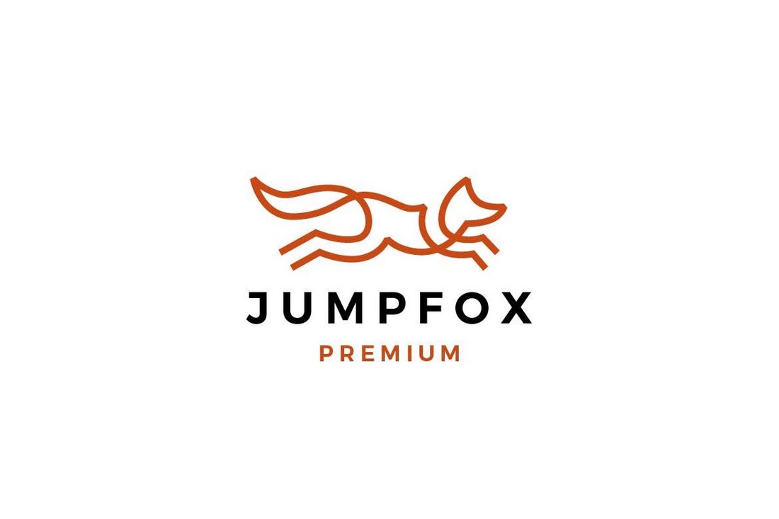 Jumping Fox Hand-Drawn Logo Design