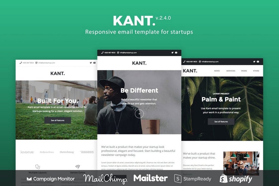 Kant-Responsive-Email-Newsletter-Template 20+ Best MailChimp Email Newsletter Templates (Free + Premium) 2021 design tips 