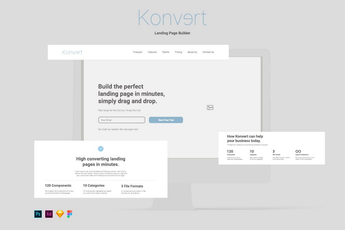 Konvert Landing Page Builder for Adobe XD