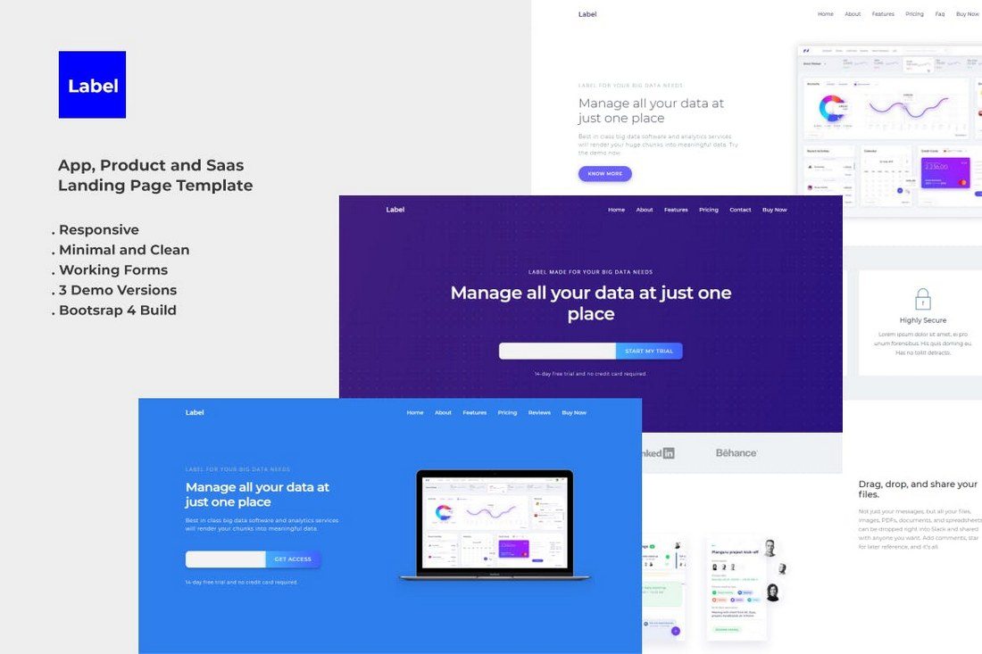 Label-Software-and-App-Landing-Page-Template 30+ Clean & Minimal Landing Page Templates design tips 