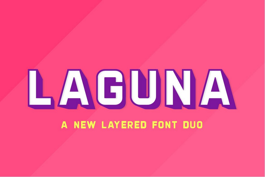 Laguna - Regular & Shadow Font Duo