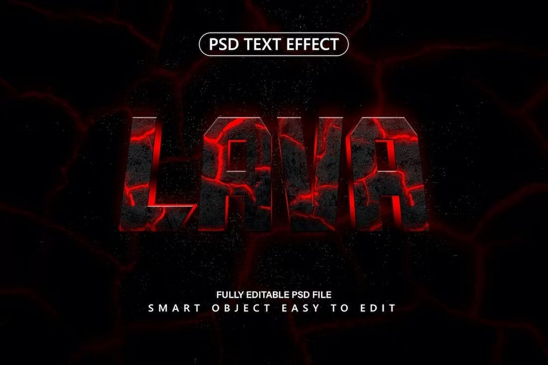 Lava Photoshop Text Effect PSD