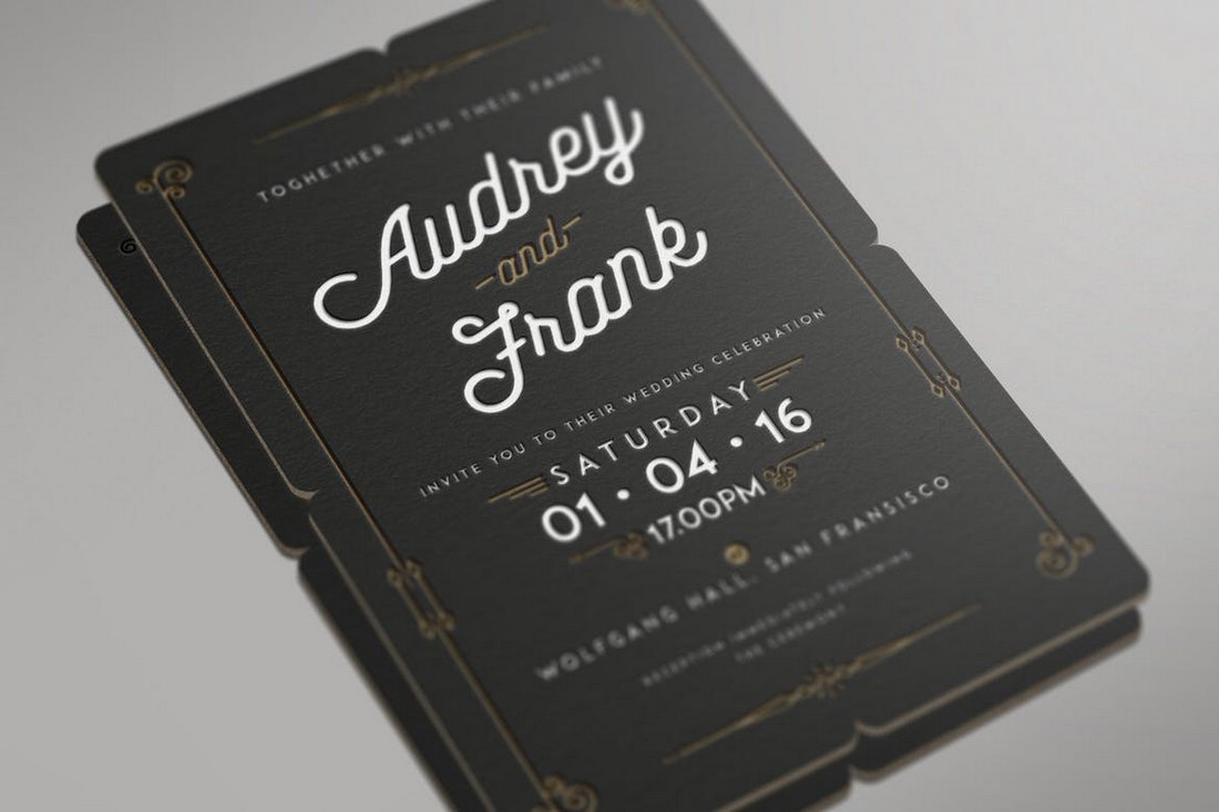 Letterpress Wedding Invitation