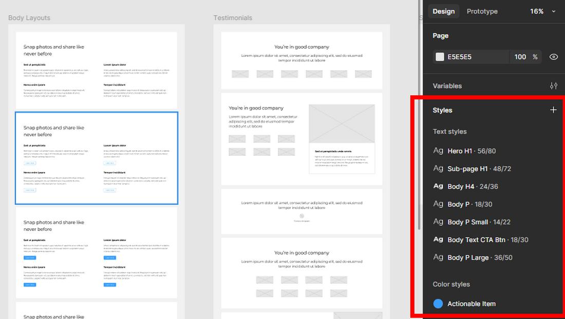 Leverage Styles for Typography and Color