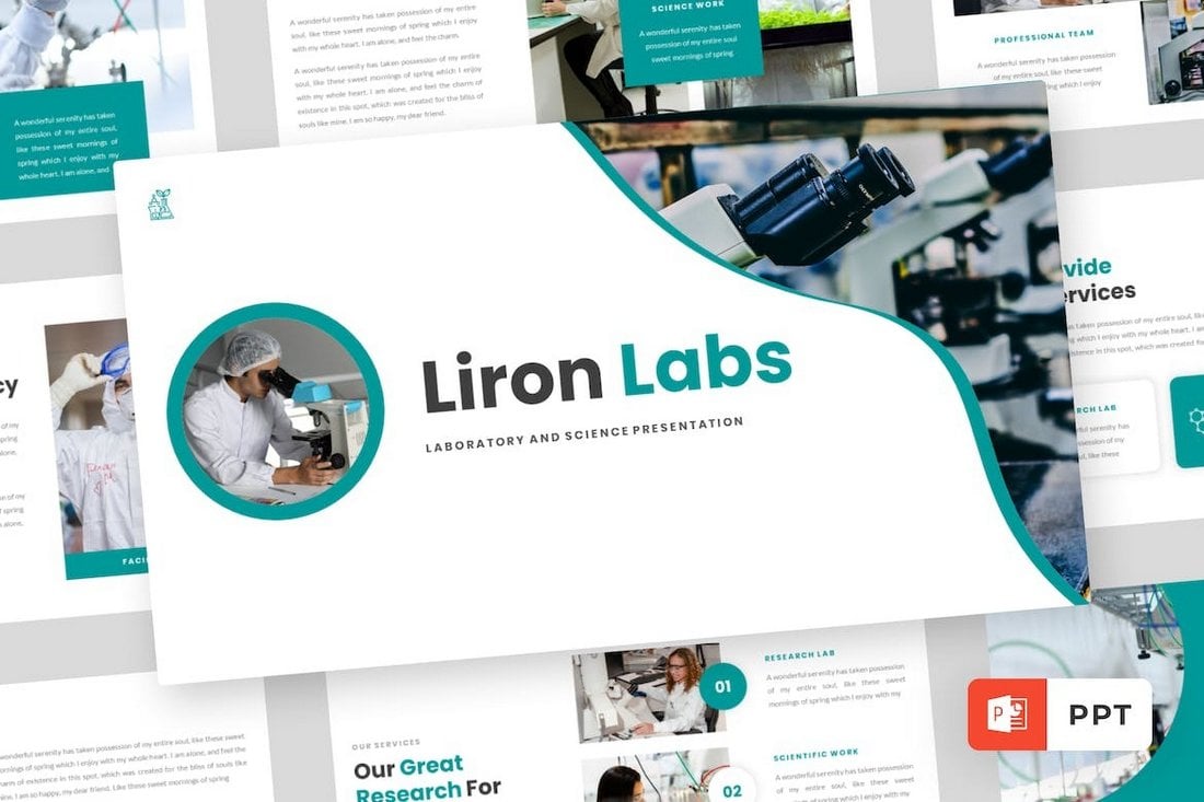Liron Labs - Laboratory Research PowerPoint Template
