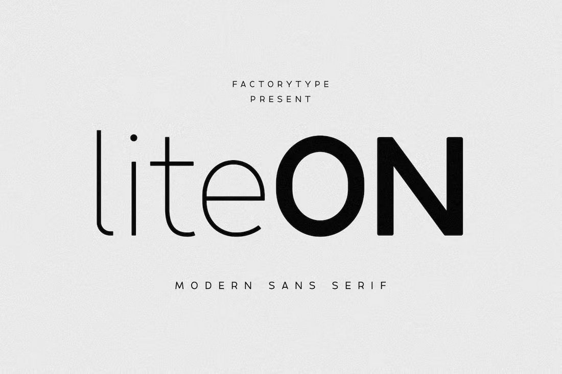 LiteON - Keluarga Font Modern untuk Periklanan