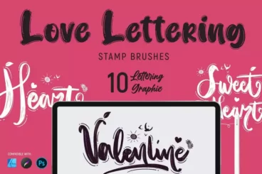 Love Lettering Photoshop Stamp Brushes