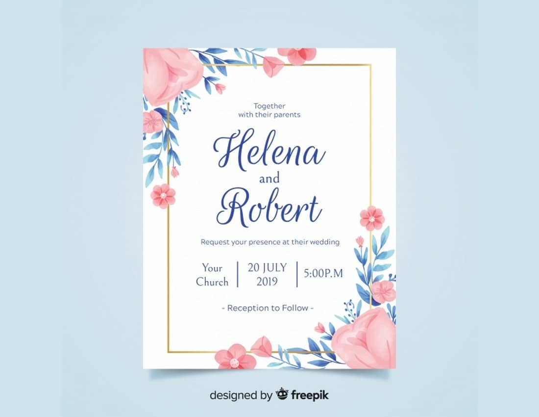 Free Floral Monogram Wedding Invitation Templates For Word