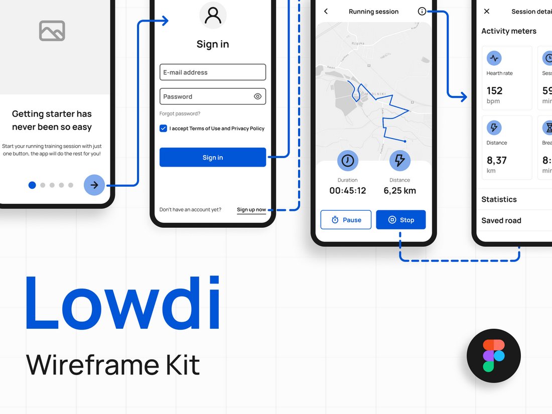 Lowdi - کیت رایگان Figma Wireframe