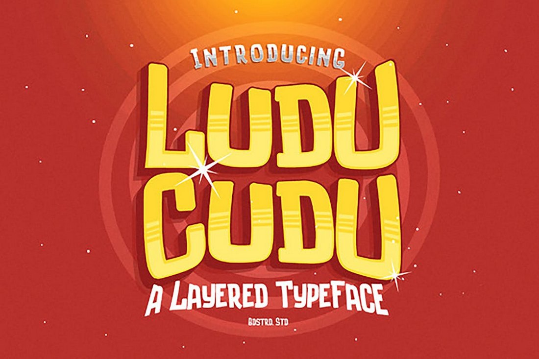 Ludu-Cudu-Creative-Layered-Font 30+ Best YouTube Fonts (For Thumbnails + Videos) 2020 design tips 