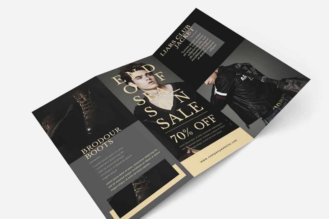 Luxury fashion tri-fold brochure