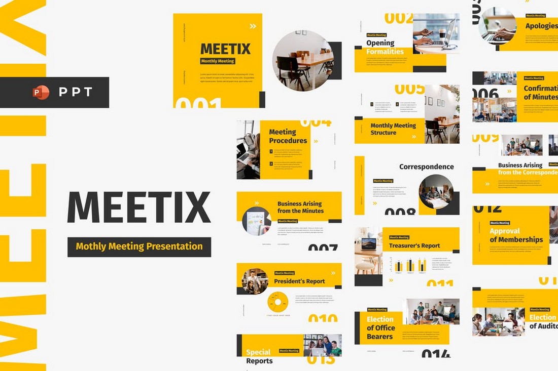 MEETIX - Monthly Meeting Powerpoint Template