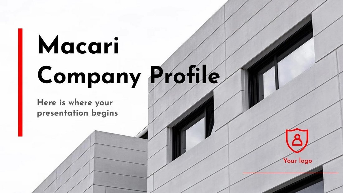 Macari - Template PowerPoint Bersih Profil Perusahaan Gratis