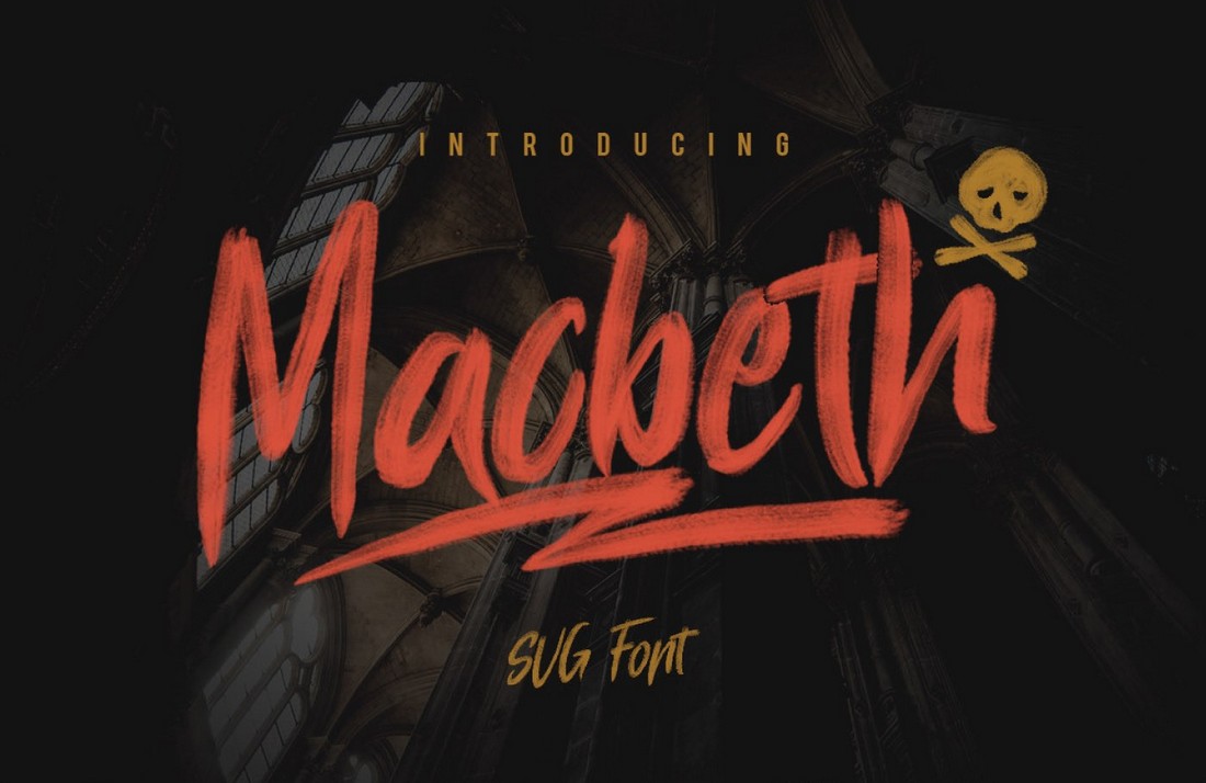 Macbeth-Free-Unique-Brush-Font 25+ Free Brush, Script & Hand Lettering Fonts design tips 