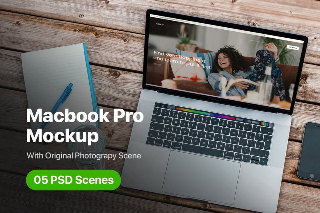 مجموعه تنظیمات Macbook Pro Mockup Vol 01