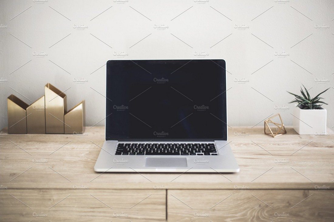 Macbook-on-Minimal-Desk 100+ MacBook PSD & Vector Mockups design tips 