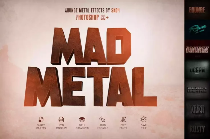 View Information about Mad Metal Photoshop Text Effects