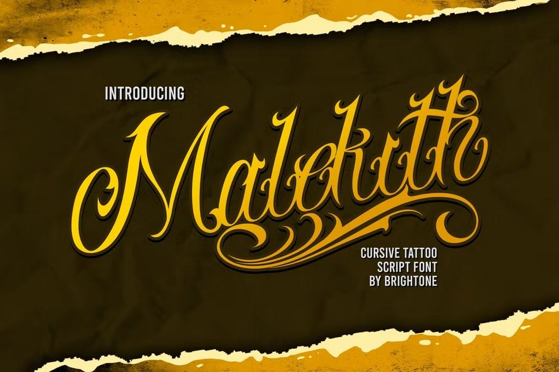 Malekith-Cursive-Tattoo-Font-for-Men 25+ Best Tattoo Fonts for Men & Women design tips  