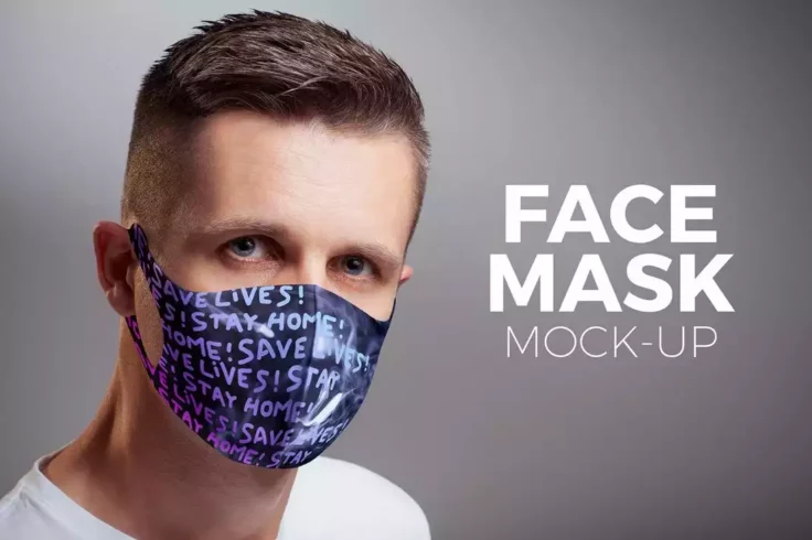 View Information about Man Wearing Face Mask Mockup