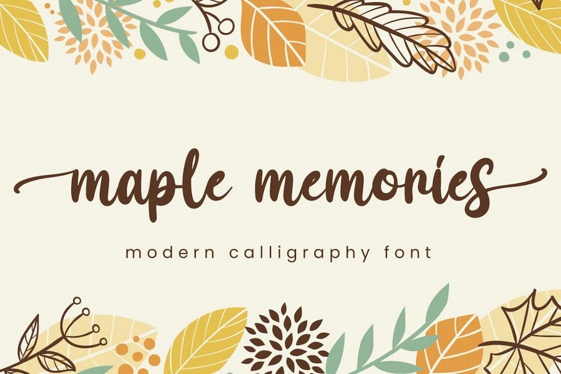 Maple Memories - Font Skrip Bertema Musim Gugur