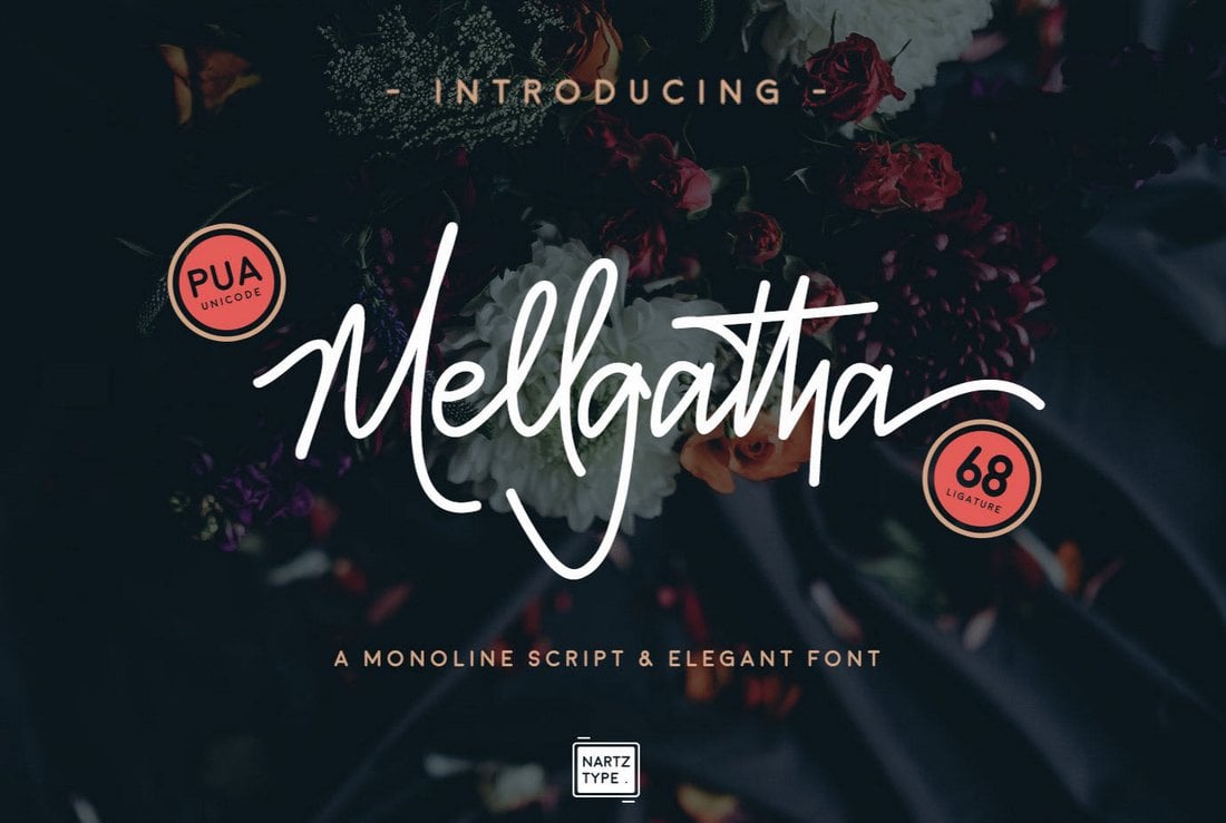 Mellgatha-Free-Monoline-Script-Font 60+ Best Free Fonts for Designers 2020 (Serif, Script & Sans Serif) design tips 