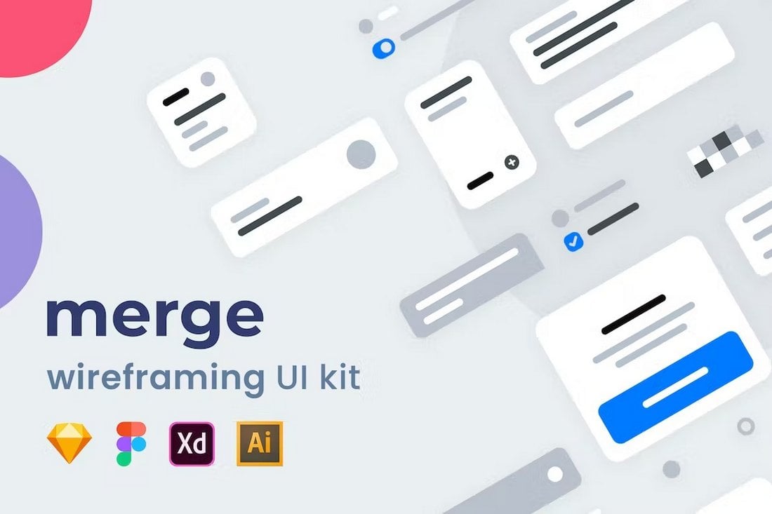 Merge - Wireframing UI Kit برای Figma
