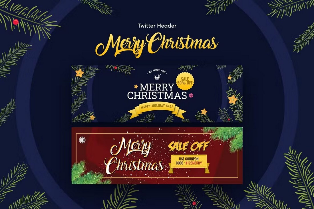 Merry Christmas Twitter Header Templates